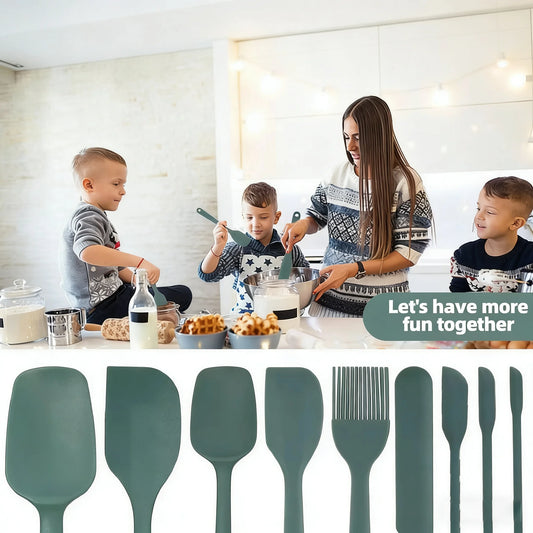 Silicone Baking Utensil Set - Spatulas, Scraper & Oil Brush