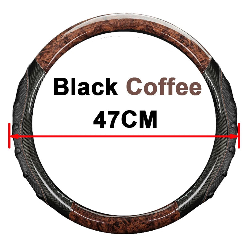 Car Truck PU Leather Embossed Steering Wheel Cover Steering-Wheel For Auto Diameters 36 38 40 42 45 47 50CM 7 Sizes to Choose