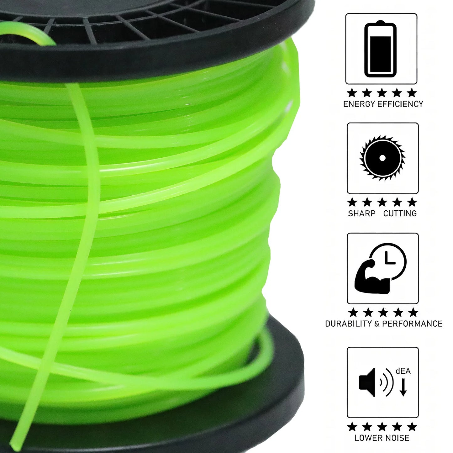 2.4mm130m Nylon Octagonal shape Mowing Trimmer Line Trimmer Head String for Grass Trimmer Roll Grass Rope Line Brushcutter Wires