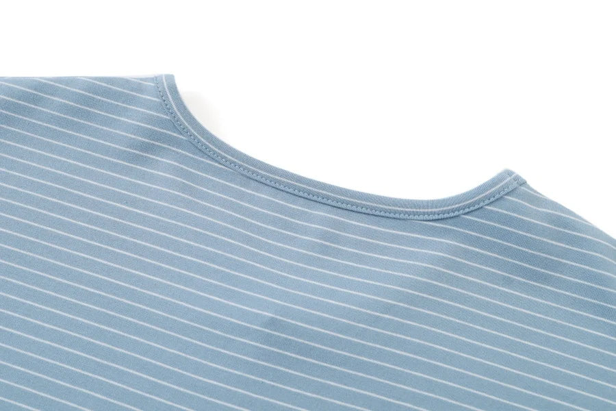 AS 2026 loose design batwing sleeve woman clothes V-neck stripes ribbing tops