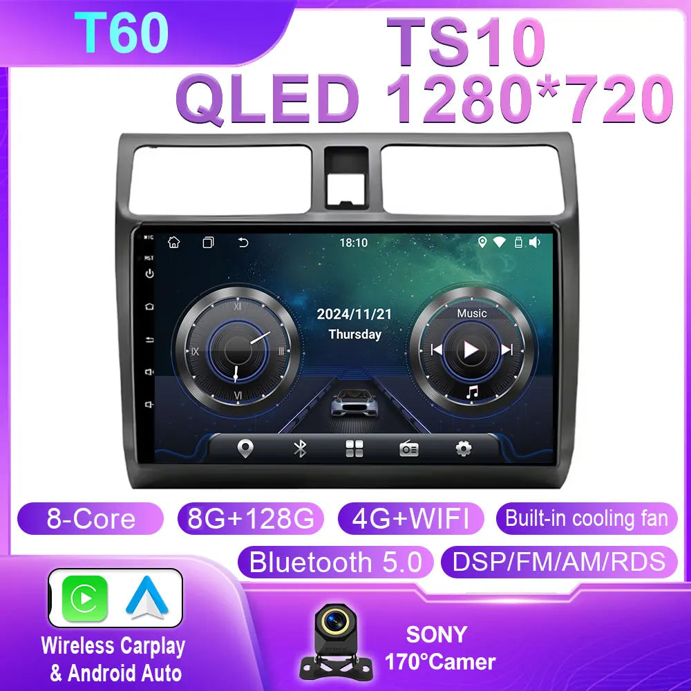 Android 16 Car Radio For Suzuki Swift 2003 - 2006 2007 2008 2009 2010 Multimedia Player Stereo Carplay AUTO Head Unit WIFI 4G BT