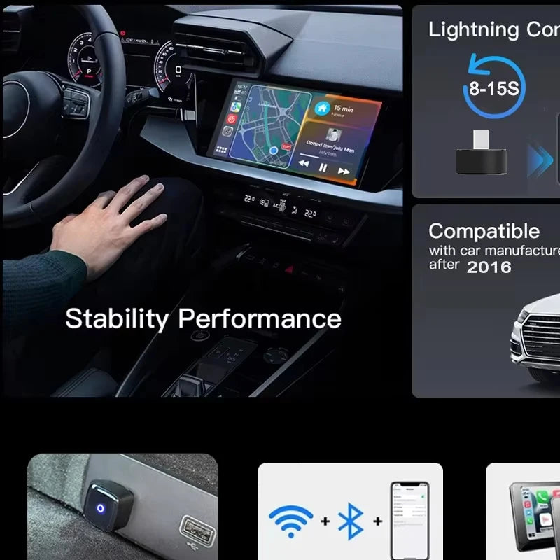 Wireless CarPlay & Android Auto AI Smart Box Adapter