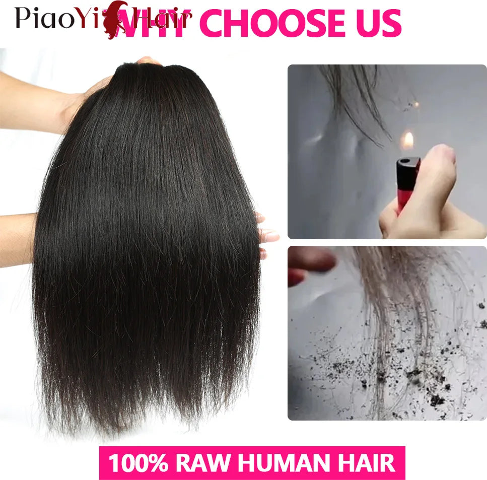 12A Straight Human Hair 100% Human Hair Raw 100% Raw Human Hair Bundles 20 22 24Inch Unprocessed Virgin Human Hair Extension Top Quality