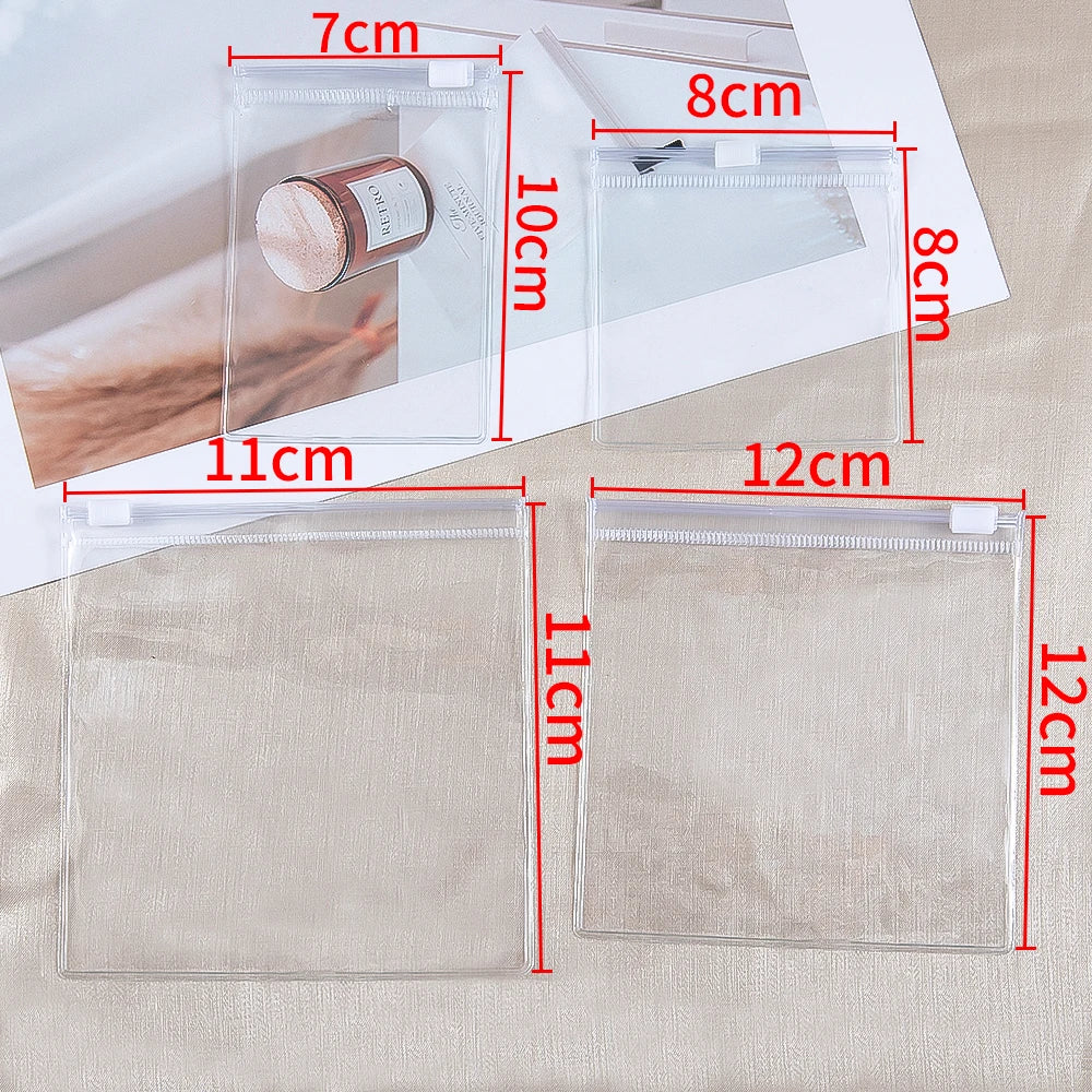 10Pcs Thicken Zipper Bag Transparent Plastic Bag Anti Oxidation Jewelry Pouch for DIY Jewelry Storage Earring Bracelet Packaging