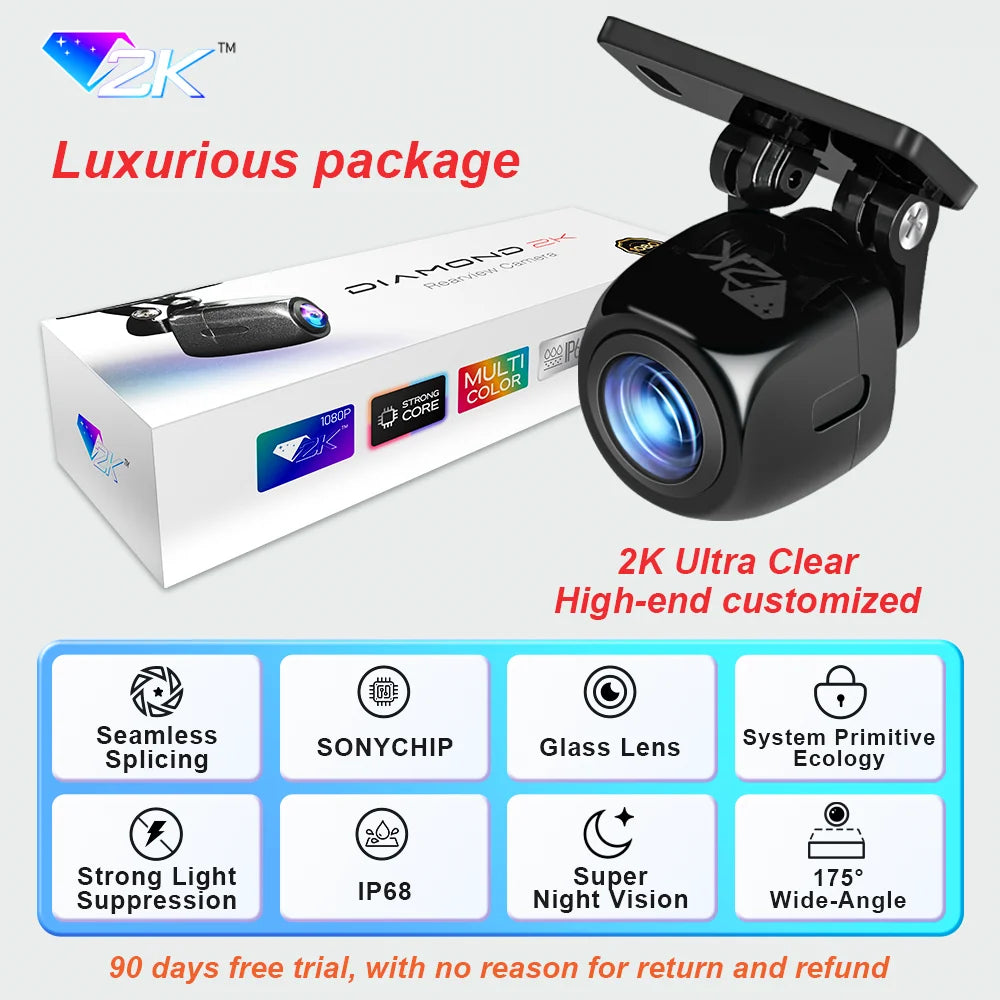 GcPaSr For 200°AHD Fisheye Golden Lens 1920x1080P Car Rear View Camera Full HD Night Vision Vehicle back car reversing Front
