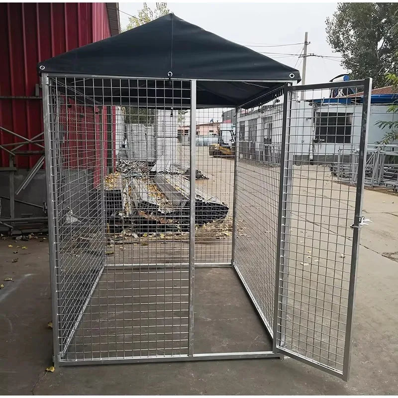 Galvanized Wire Outdoor Dog Kennel with Rain Roof – photo 2