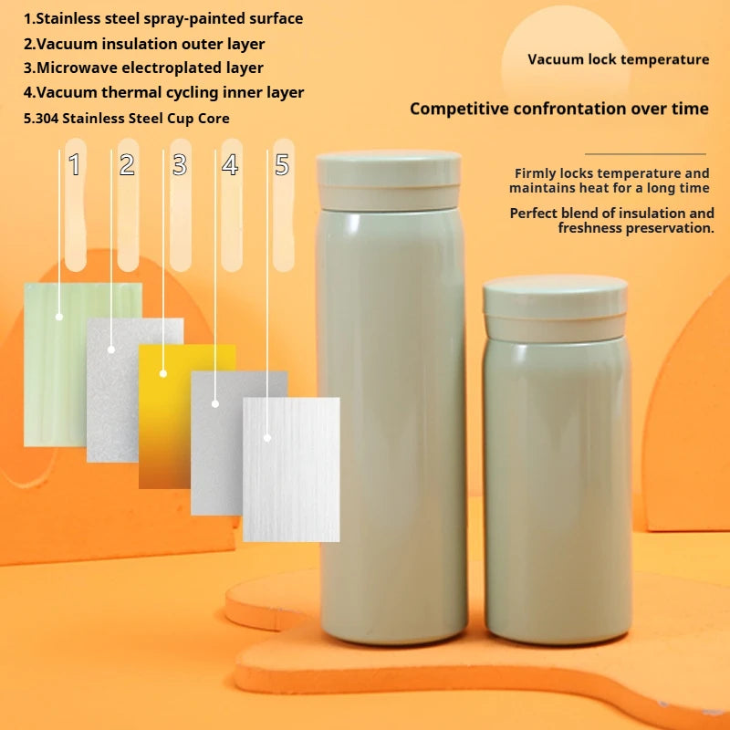 200ML/300ML Stainless Steel Pocket Cup Mini Thermos Cup Travel Thermal Coffee Mug Small Capacity Vacuum Flask Water Bottle