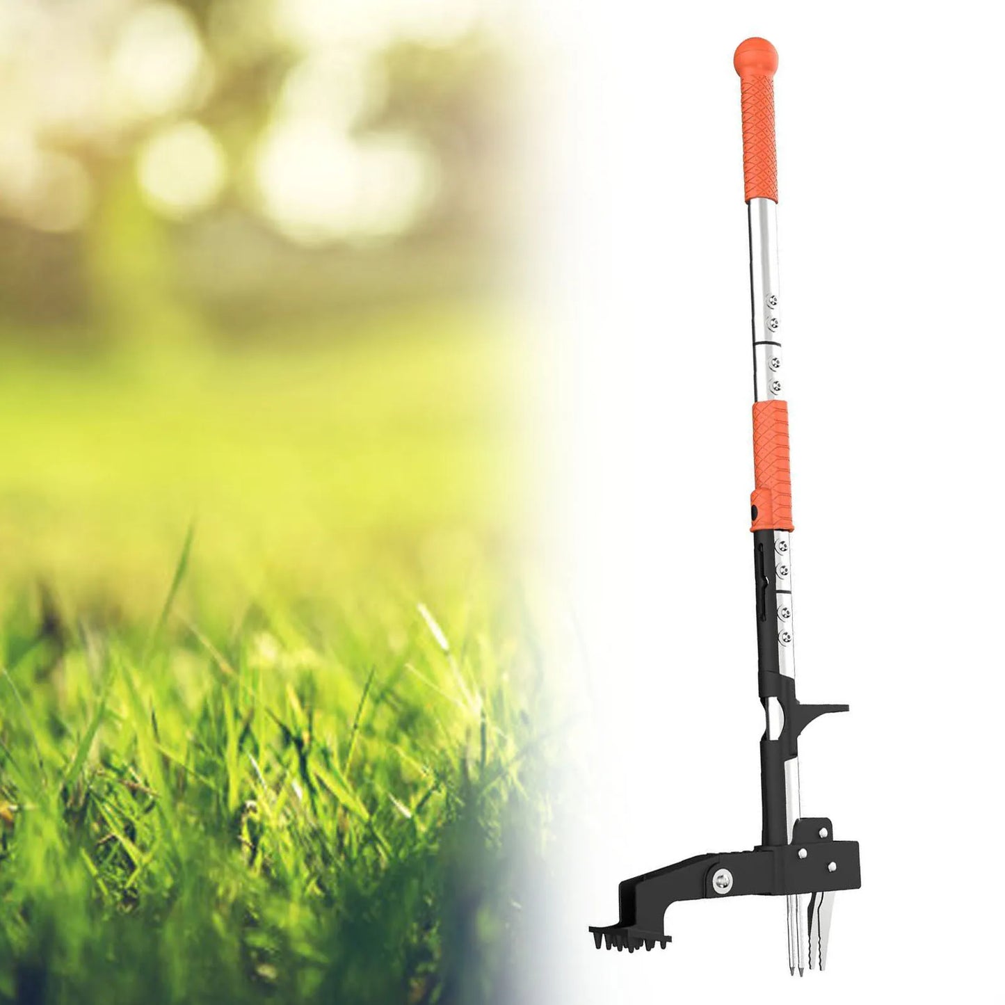 Weed Puller Tool Lightweight Aluminum Quick Adjustable Gardening Stand Up Weeder Puller with Ergonomic Long Handlewith for Home