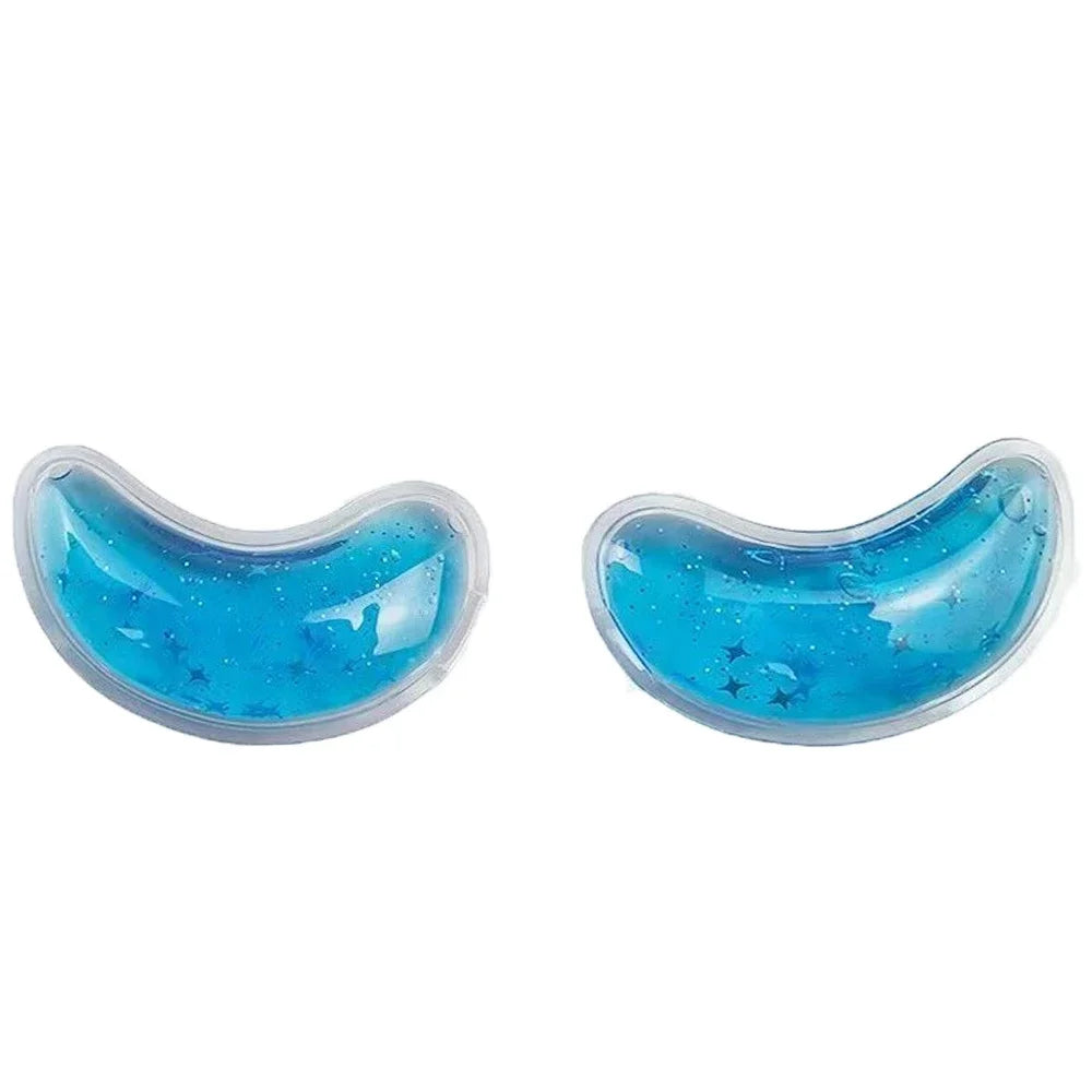 1 Pair Reusable Gel Eye Mask Ice Feel Sequin Gel Eye Patches for Women SPA Eye Mask Cooling Sleep Mask & Soothing Compress