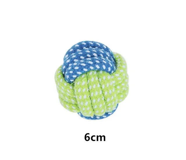 Cotton Rope Dog Toy Ball - Chew & Toothbrush Tug Toy