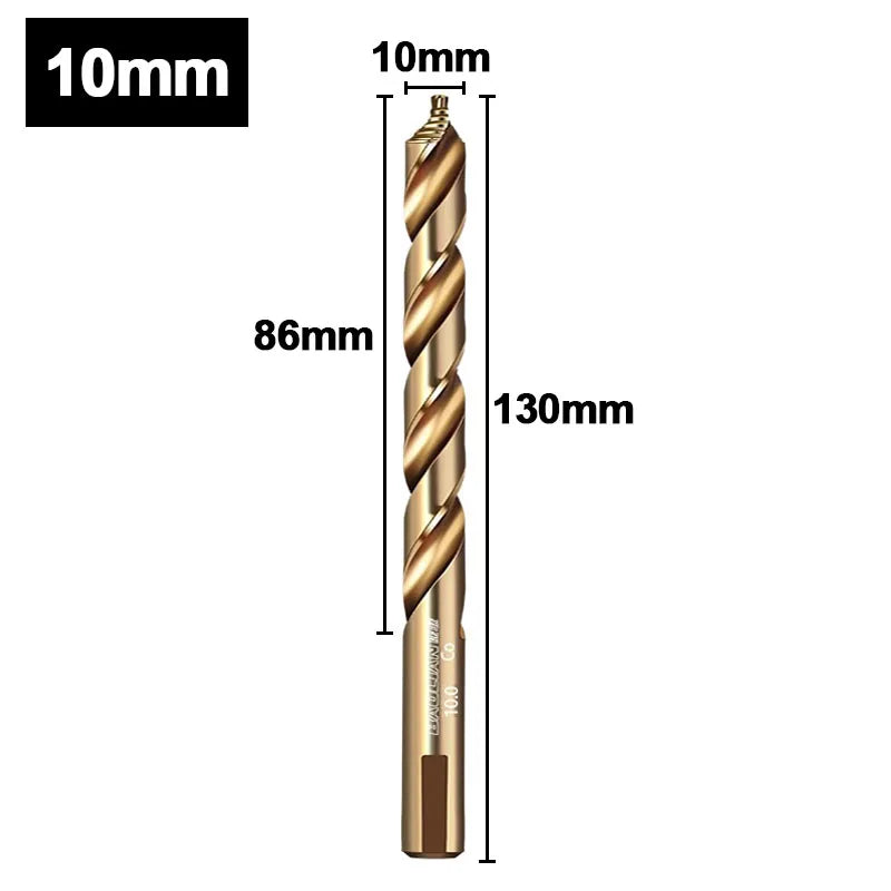 M35 Step Twist Drill, Cobalt Content Straight Shank Drill (3-13mm), For Iron, Stainless Steel, Steel Drilling
