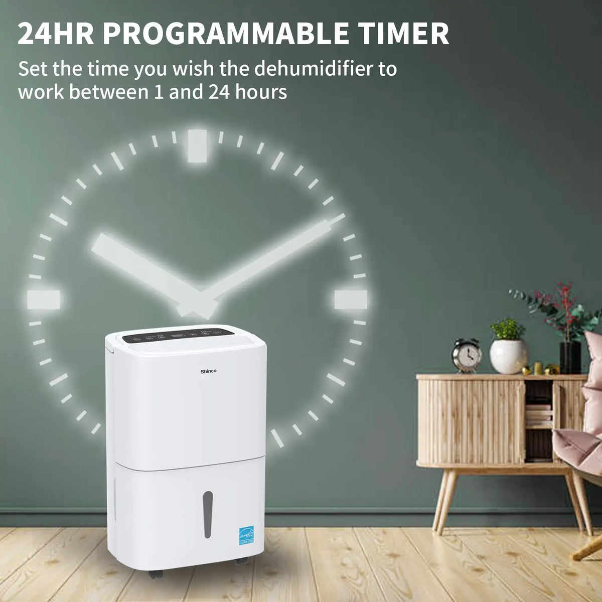 Shinco 150 Pints Energy Star Dehumidifier for Large Spaces up to 7,000 Sq.Ft Built-in Pump, 1.85 Gallon Water Tank