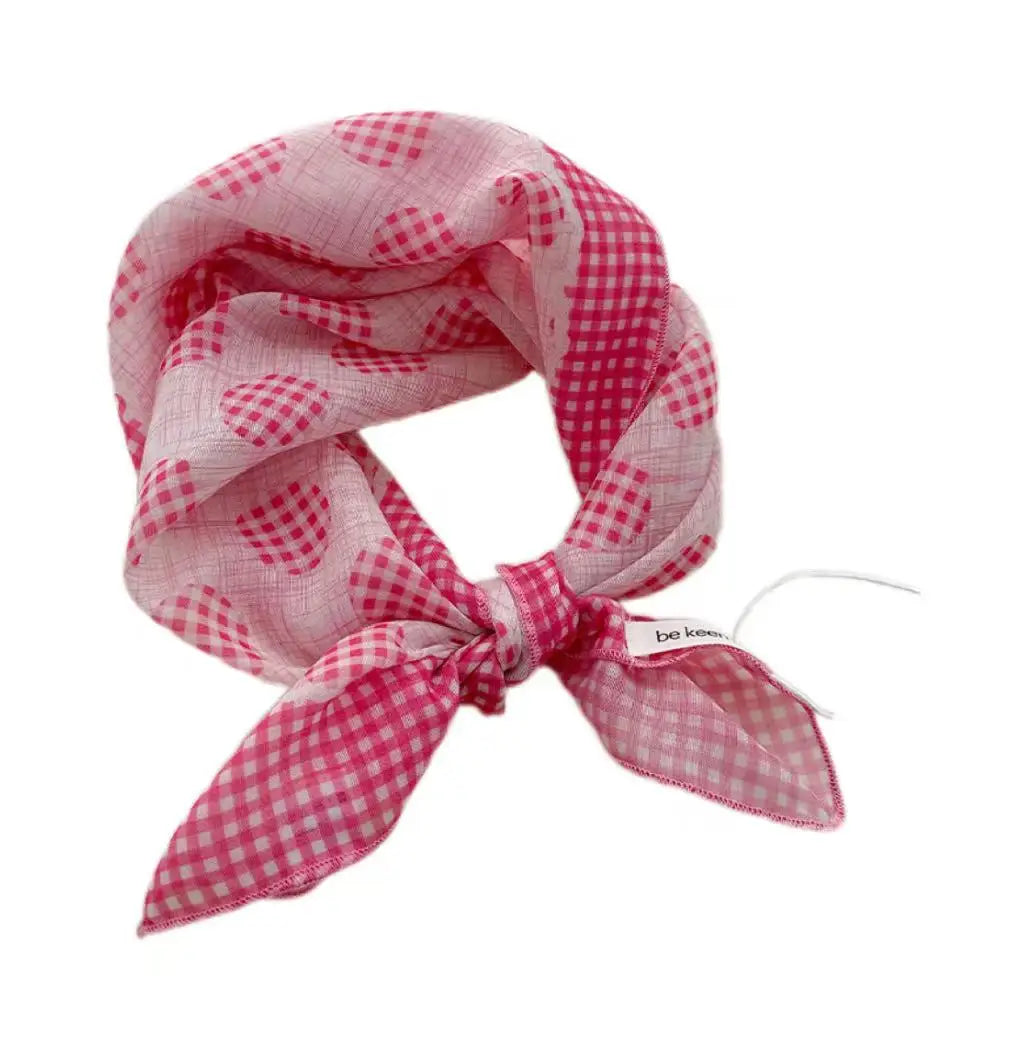 Women's Small Floral Square Scarf - Retro Artistic Neckerchief - photo 9