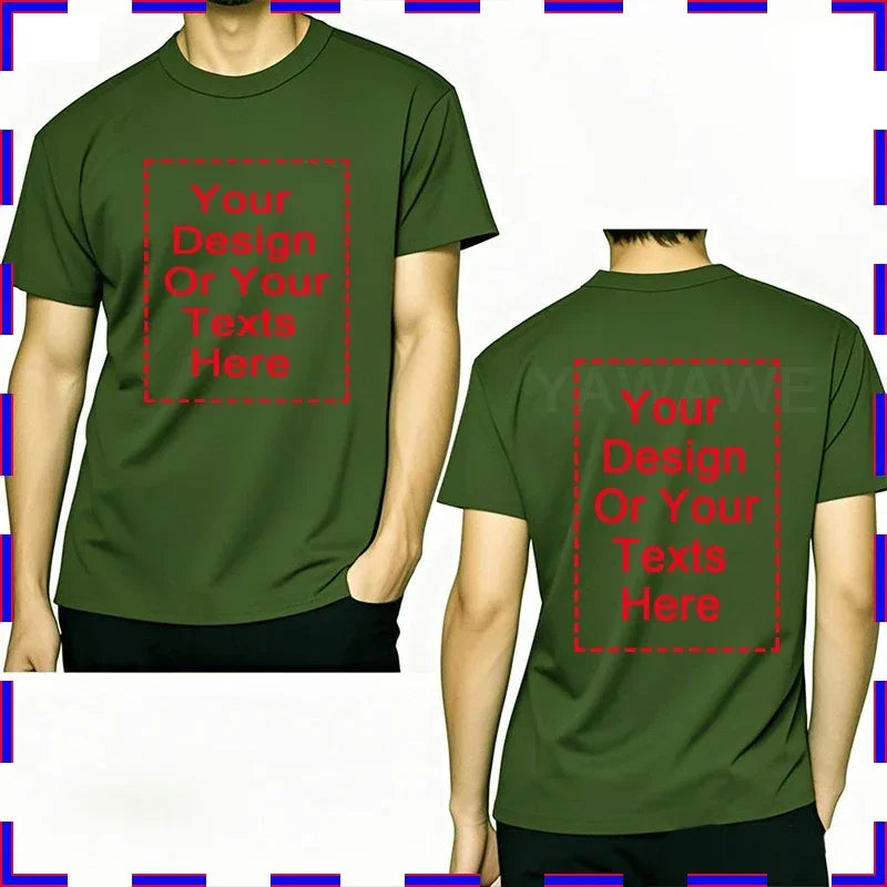 Men's Customizable T-Shirt Crew Neck Comfortable Stylish Fit Personalized Perfect for Men's Designs or Messages Custom T Shirt