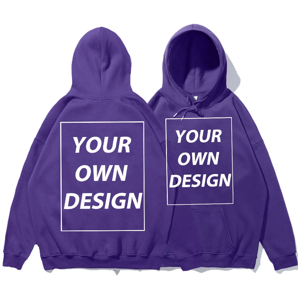 Custom Print Pullover Hoodie, Personalized Sweatshirt