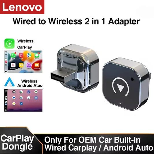 Wireless CarPlay & Android Auto USB Dongle — Mini Plug-and-Play Adapter for Wired-CarPlay Cars