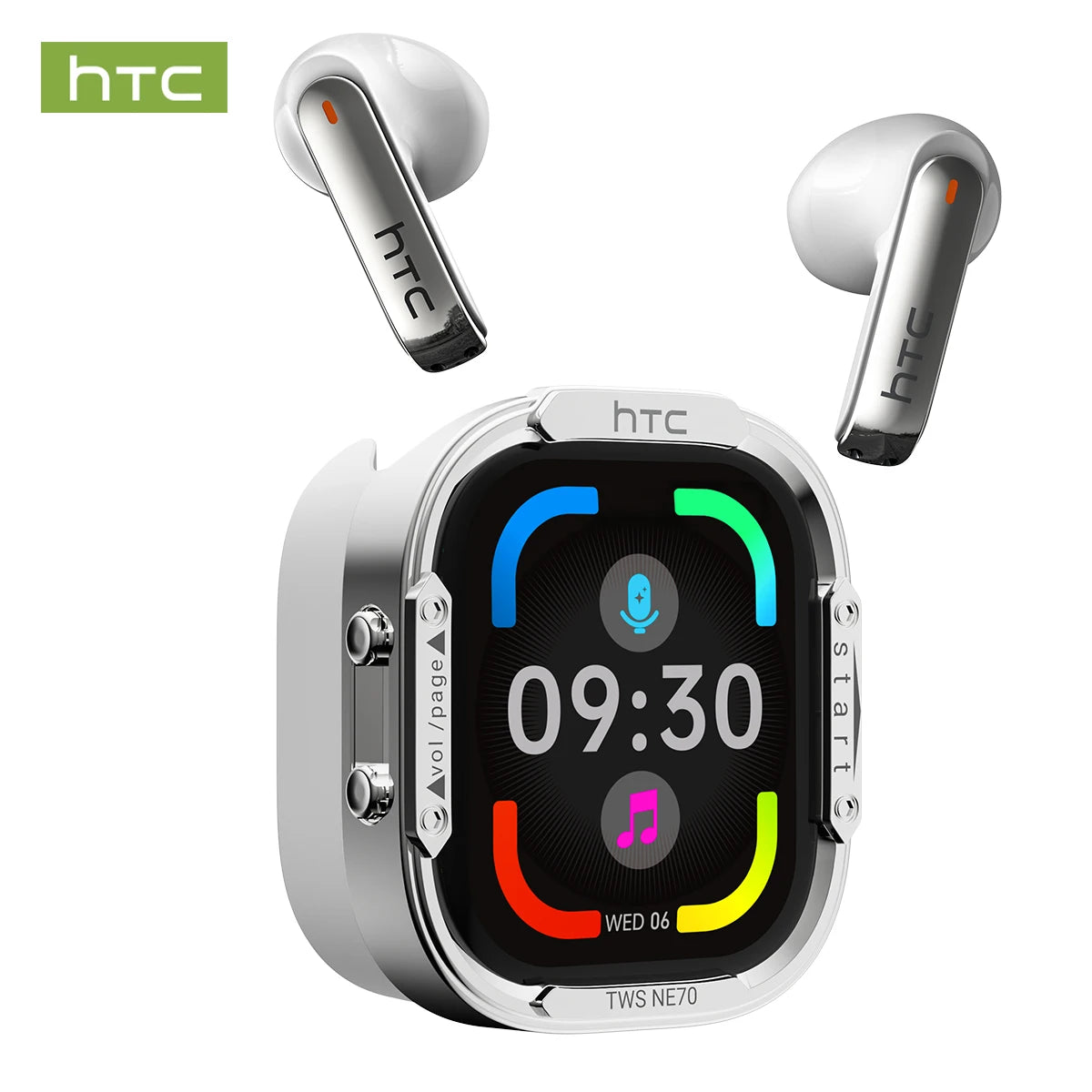HTC NE70 Bluetooth V6.0 Headphones Smart Touchscreen Wireless Earphones AI Translator Earbuds Gaming Earbuds HD Bass