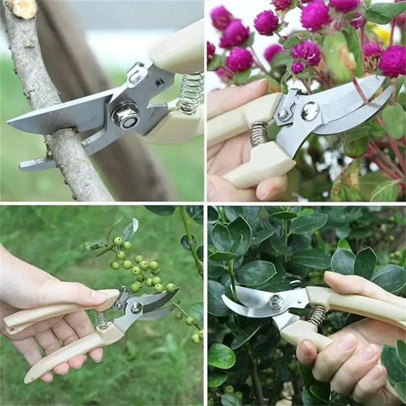 Stainless Steel Bypass Pruning Shears – Multifunctional Garden Hand Clippers for Flowers, Trees & Branches