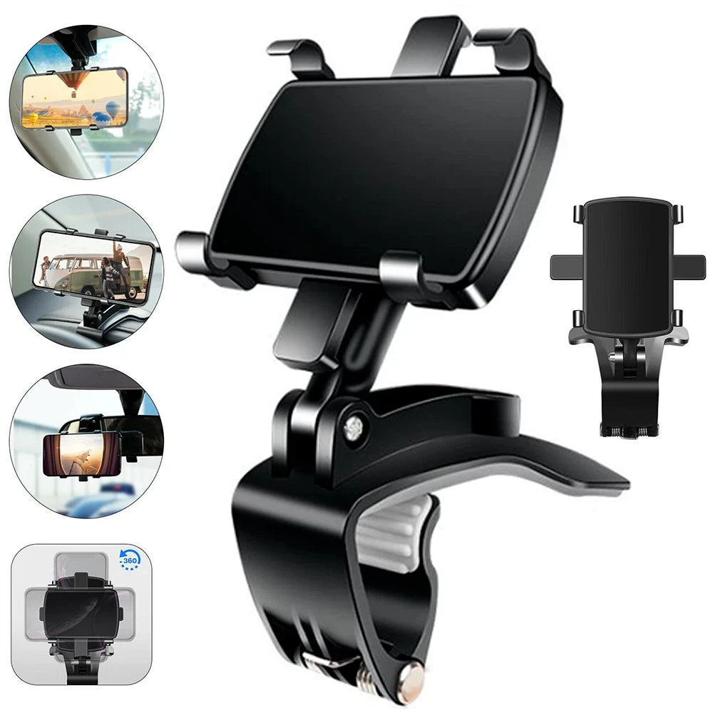 NEW Universal Car Phone Holder Portable 360°Degree Rotatable High Quality Multi-function Car Smartphone Mobile Phone Holder Clip