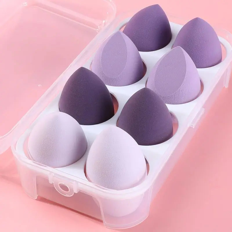 Makeup Sponge Set Dual Use for Liquid/Powder Foundation Beauty Egg Finger Sponges Cosmetic Puff Women Makeup Tools with Box