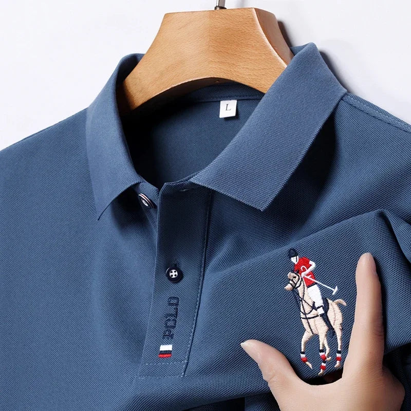 Men's Embroidered Polo - Short Sleeve, Casual Summer Comfort Top
