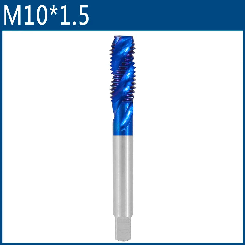 XCAN Metric Screw Tap 1pc HSS M2-M6 Thread Tap Nano Blue Coated Machine Plug Tap Threading Tools Spiral Tap Drill