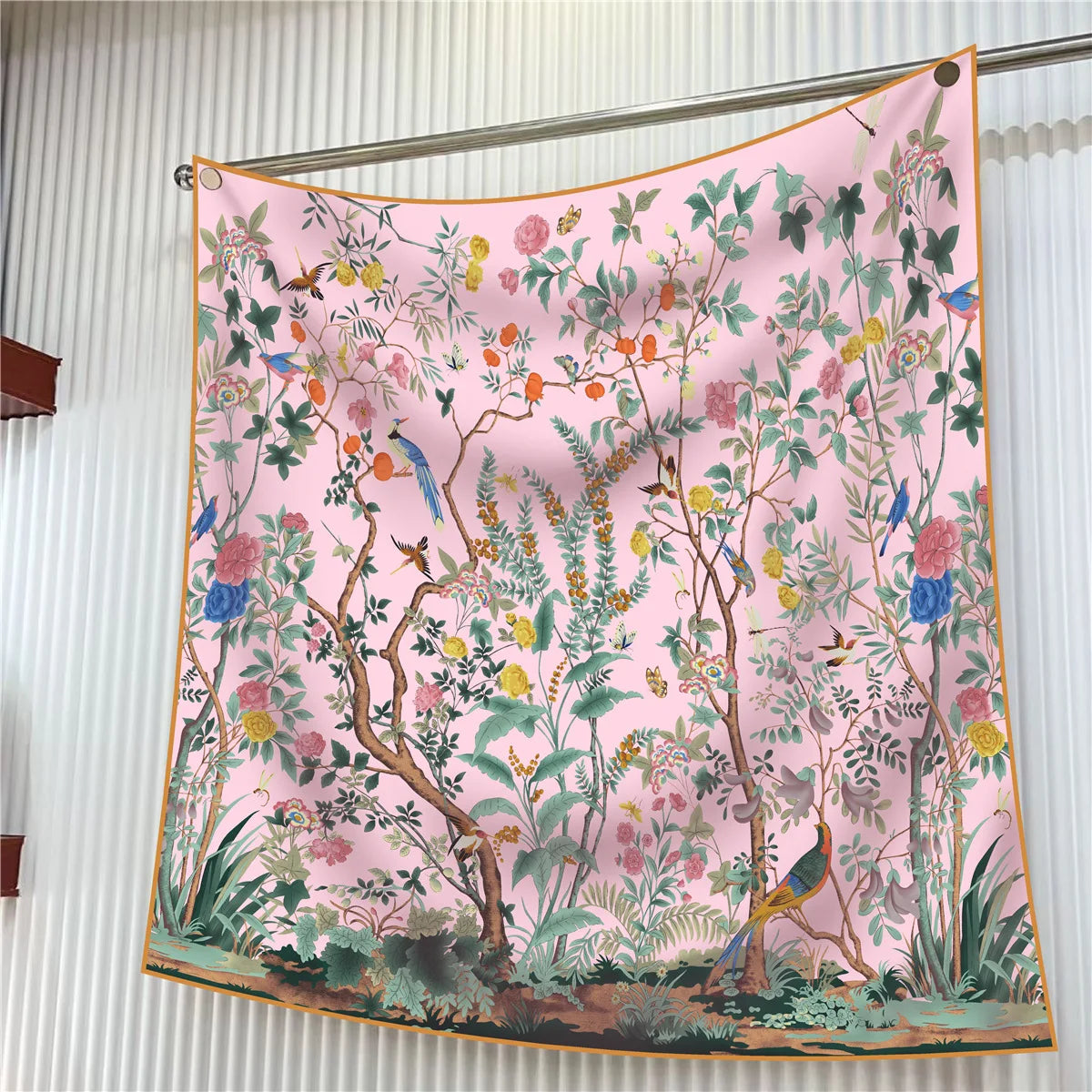 90cm Elegant Floral Silk Scarf for Women - Versatile Fashion Accessory