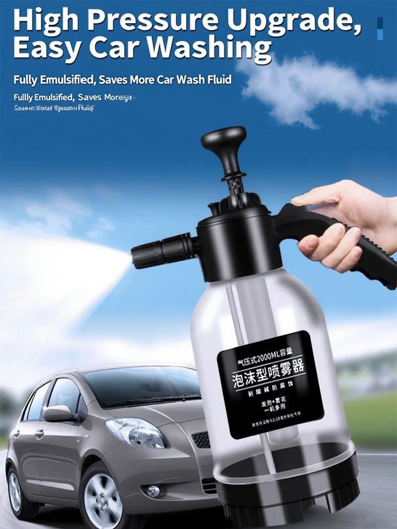 Car washing spray pot foam spray pot 2L spray type with pressure relief valve for household car spray hand pressure spray pot