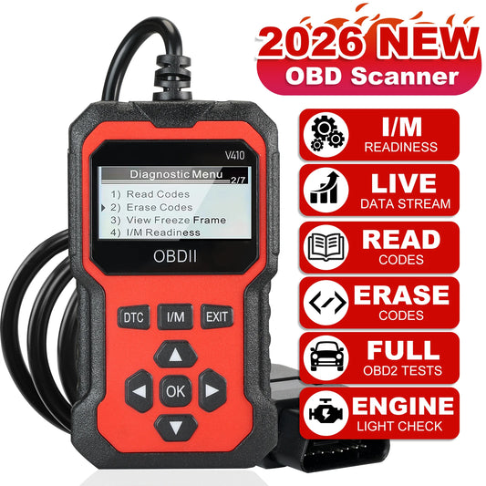 V410 OBD2 Car Diagnostic Scanner - Code Reader & Oil Reset Tool