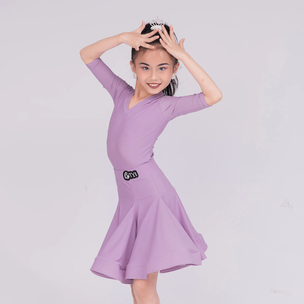 Girls long-sleeve Latin competition dress