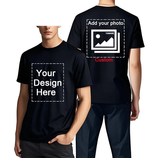 Men's Customizable T-Shirt Crew Neck Comfortable Stylish Fit Personalized Perfect for Men's Designs or Messages Custom T Shirt