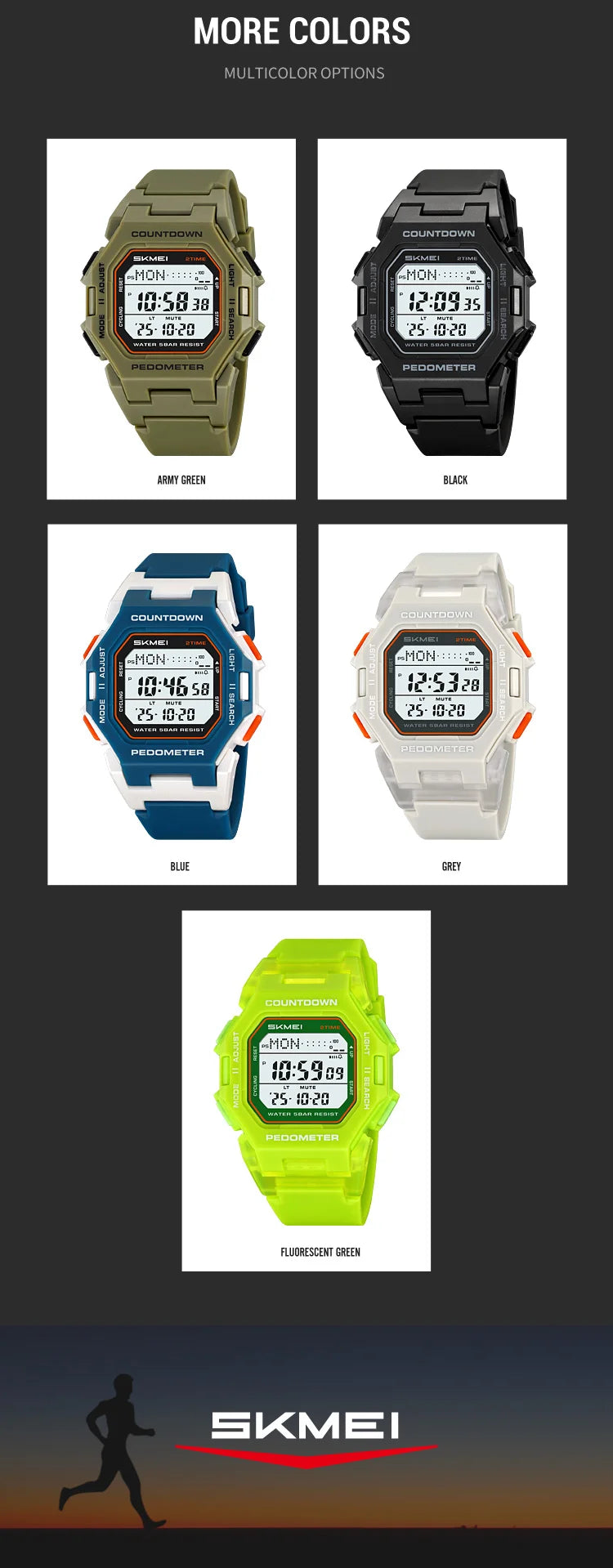 SKMEI 2596 Brand New Men Electronic Watch Fashion Alarm Clock Calendar Chronograph Luminous Digital Watches for Man reloj hombre