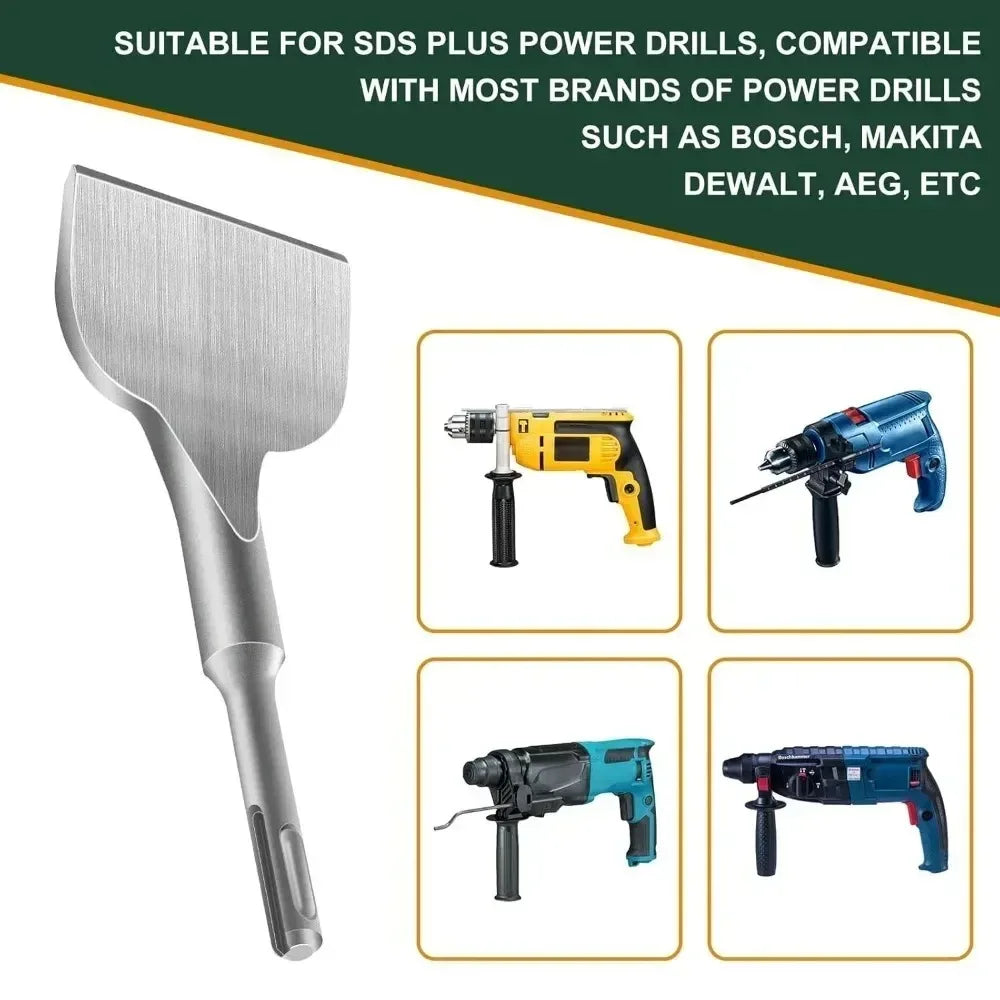 Tile Chisel SDS Plus 17x180/260x75mm 25° Bending, Professional Tile Chisel For All SDS Plus Impact Hammers And Electric Hammers