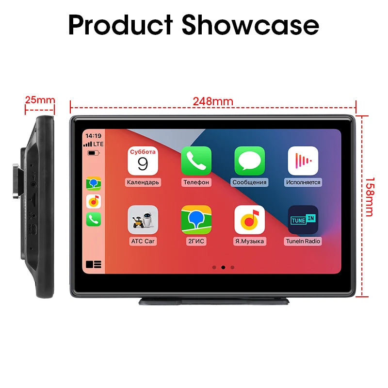 Jansite 10.1 inch UHD Car DVR 4K Dashcam CarPlay/Android Auto 4:3 Screen 5G WiFi GPS Navigation Recorder Rearview Camera FM AUX
