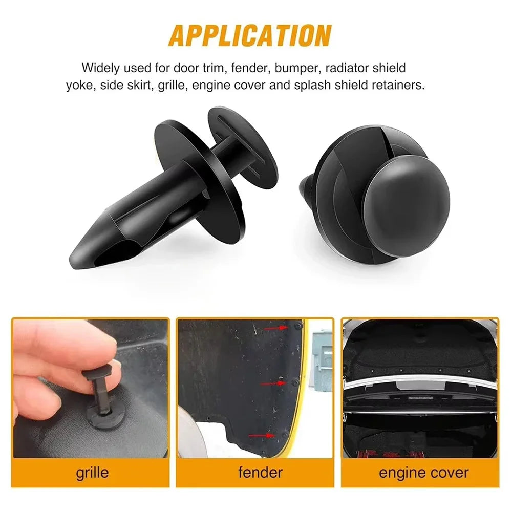 6 Size Auto Fastener Clips Vehicle Retainer Rivet Door Fender for Auto Body Bumper Push Rivet Clips