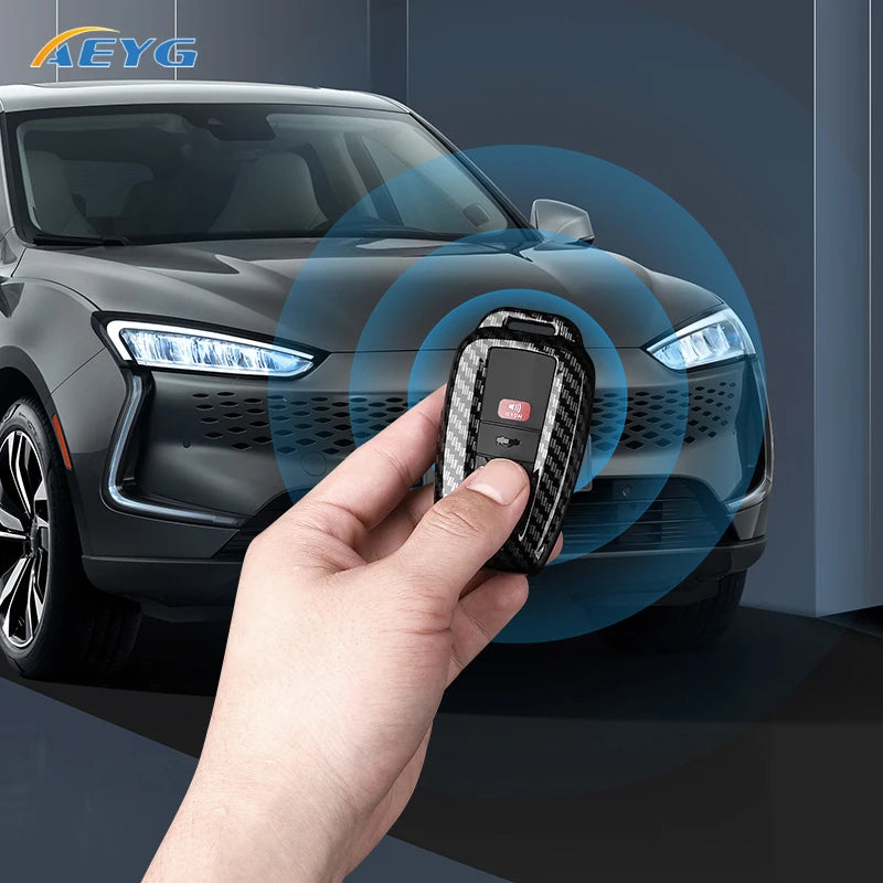 ABS Carbon Fiber Car Key Case Cover Shell Fob For Toyota Prius Camry Corolla C-HR CHR RAV4 Prado 2018 2022 Key Chain Accessories