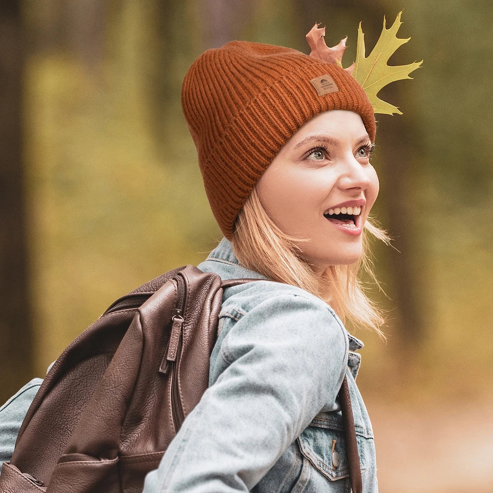 Women's Fold-Over Cuff Knit Beanie - Soft Solid Winter Hat - photo 2