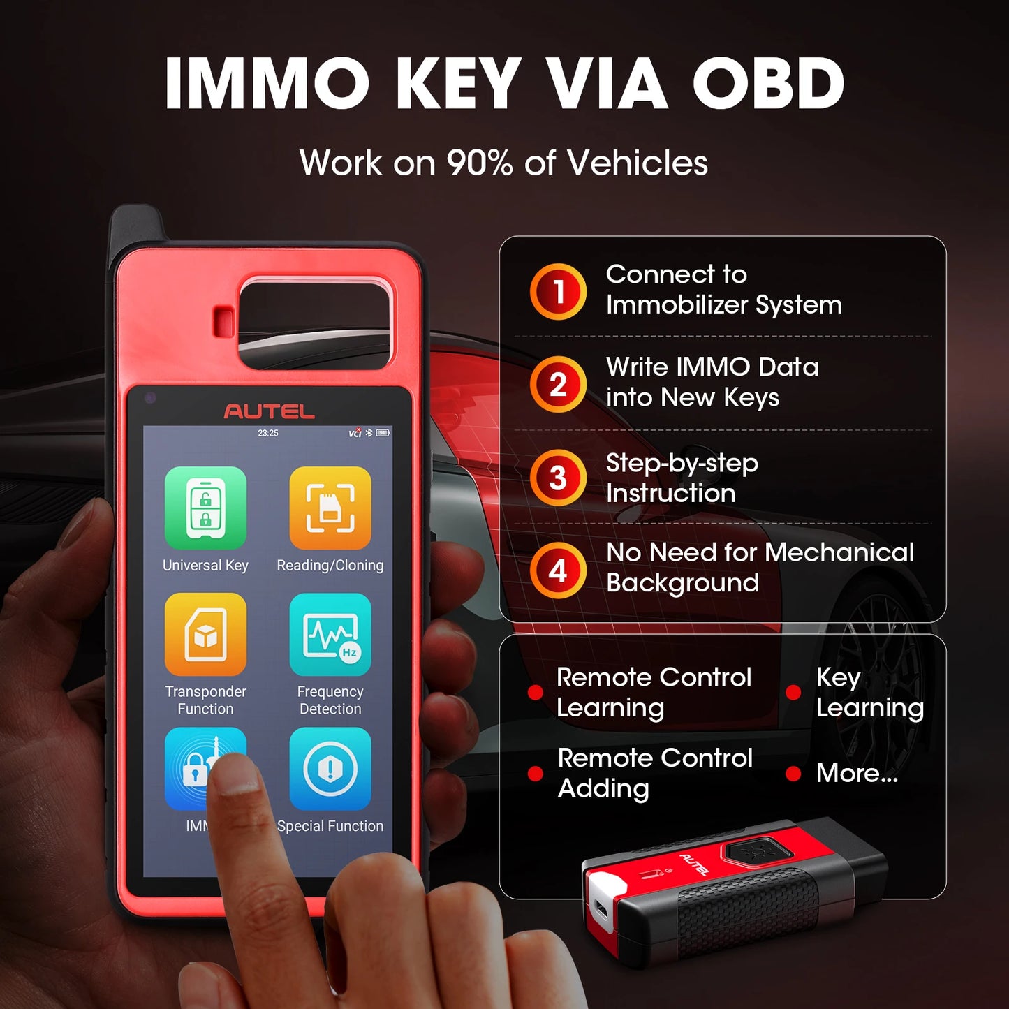 AUTEL KM100E Key Programmer KM100E 60S Universal Key Generator Immobilizer KM100 Key Programming Tool Lifetime Free Update