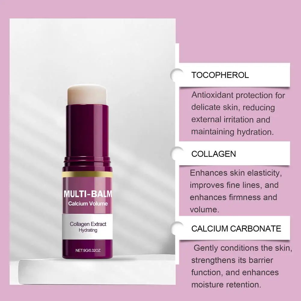 Calcium & Collagen Multi Balm Stick 9g – Anti-Wrinkle, Firming & Moisturizing for Eyes, Neck & Face | CPNP Certified | 1, 2 & 3 Pcs