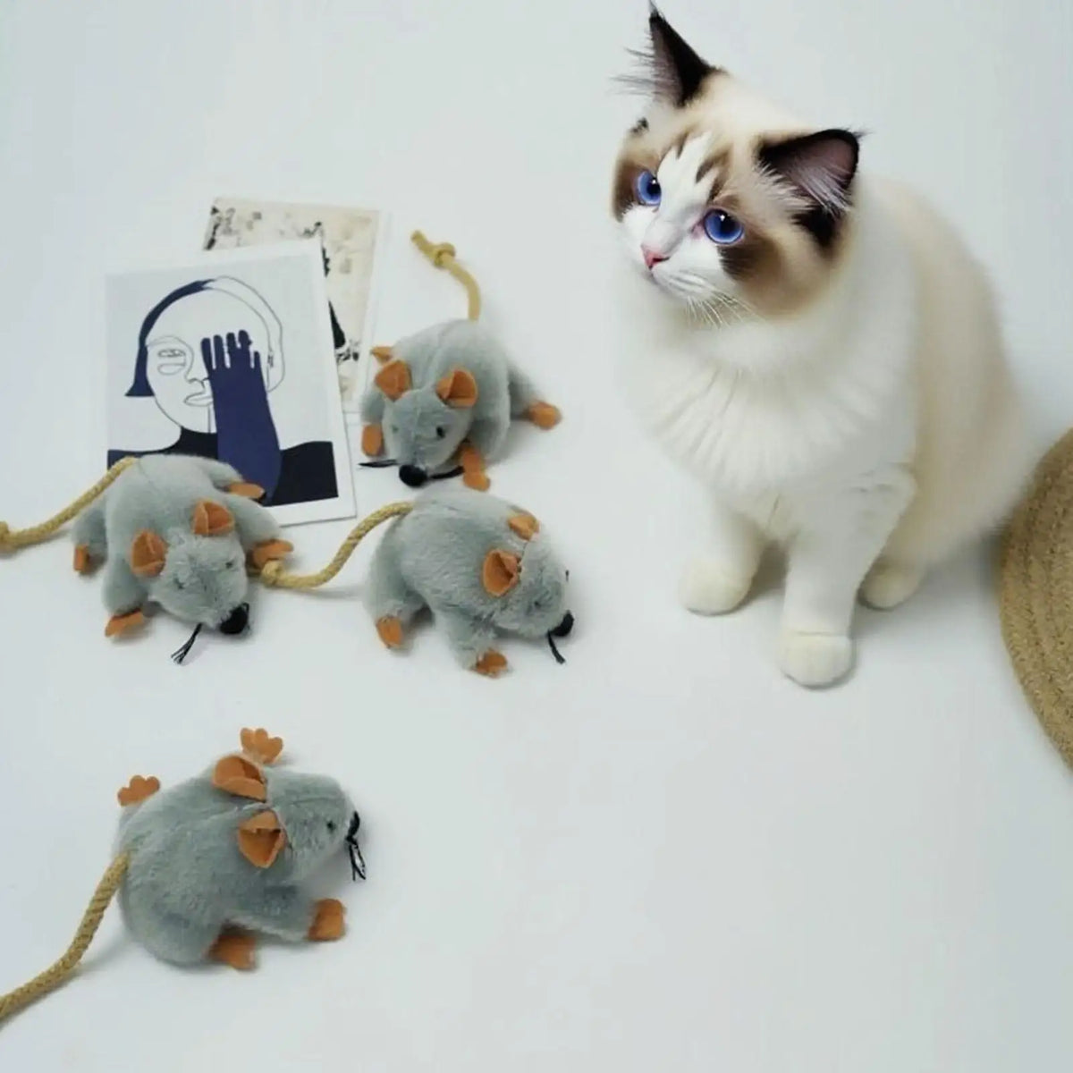 Realistic Plush Mouse Toy with Moving Tail & Sound – photo 5