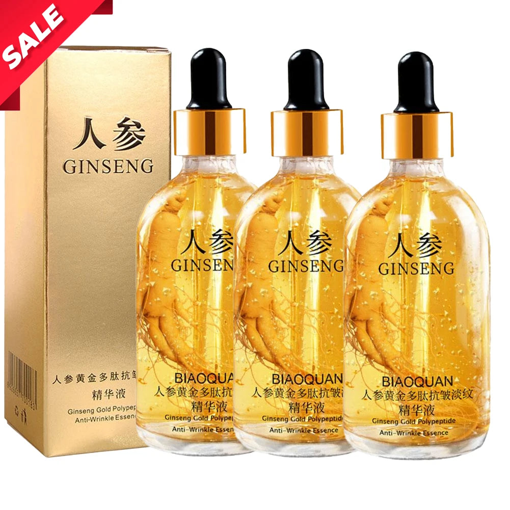 Ginseng Gold Polypeptide Essence Anti-Wrinkle Moisturizing Face Serum Deep Nourishing Skin Care Brightening Firming Facial Care