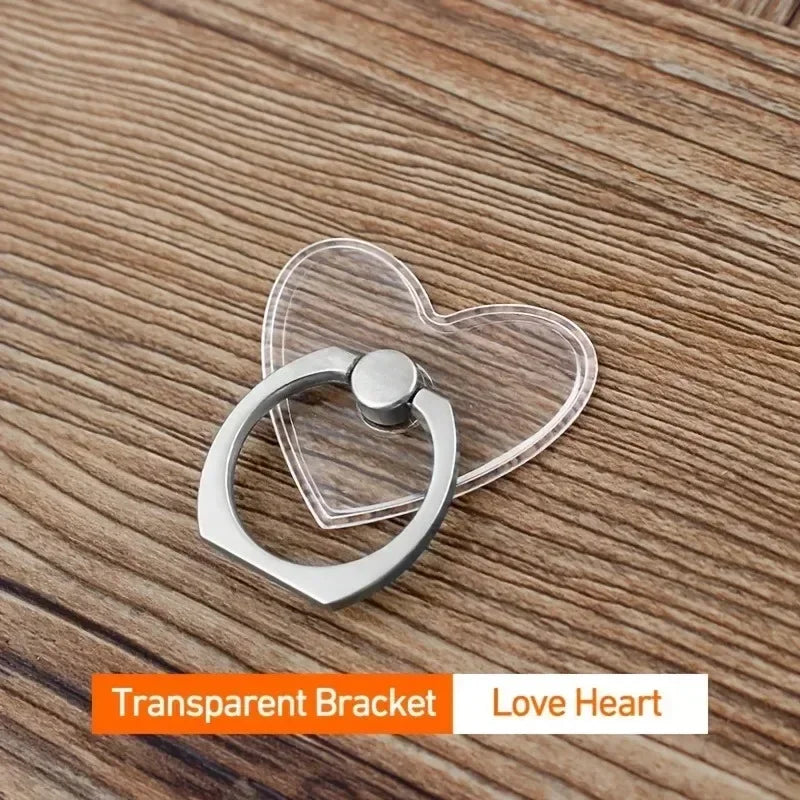 Transparent Cute Cat Phone Ring Holder – Foldable 360° Rotating Stand | Universal Smartphone Accessory