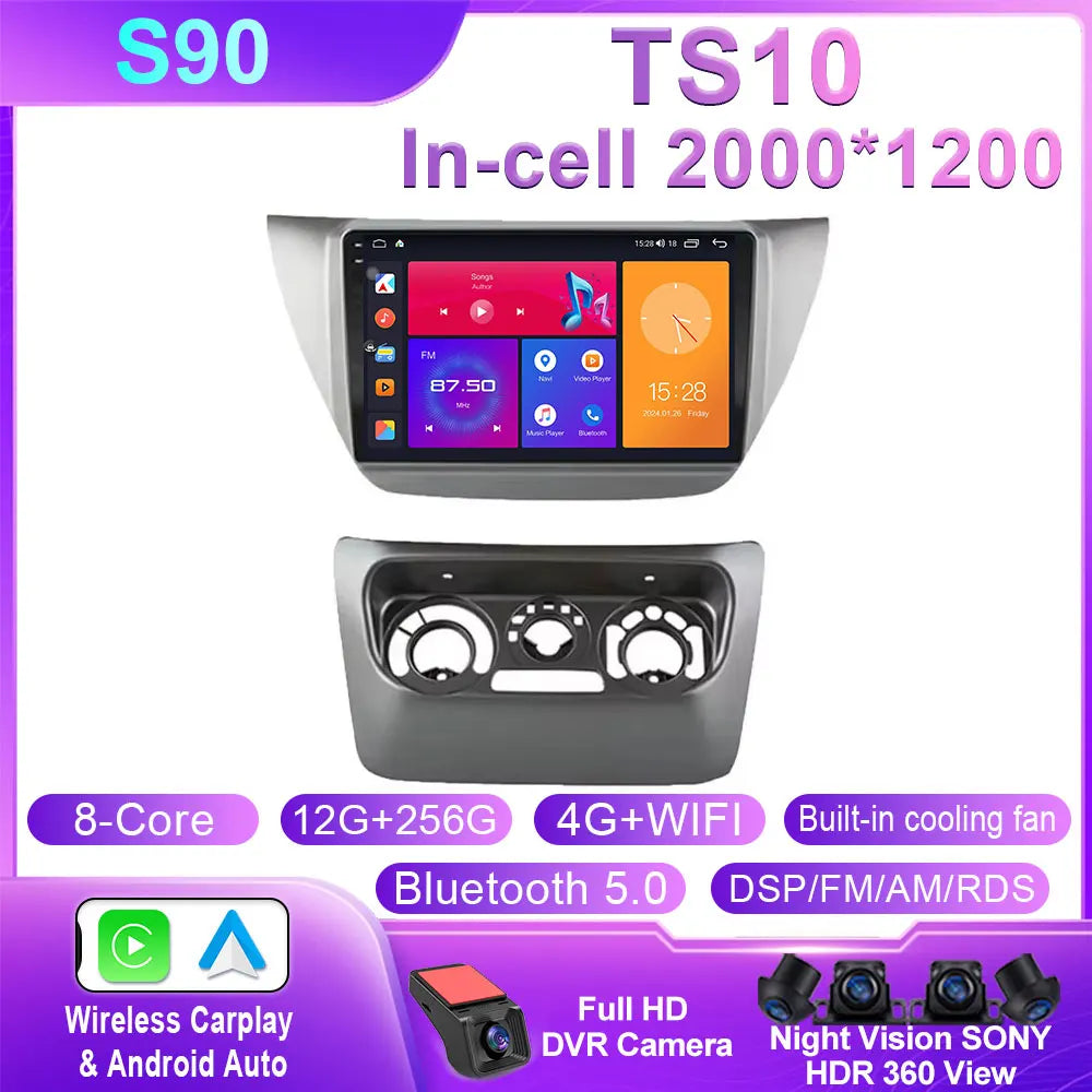 Car Stereo with Apple CarPlay & Android Auto, Compatible with Mitsubishi Lancer 9 CS (2000-2010)