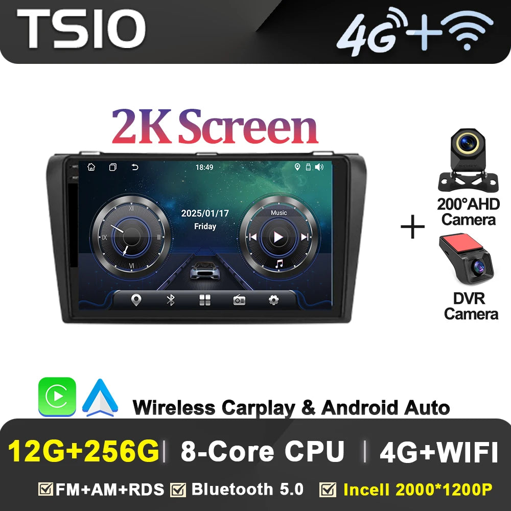 8-Core Android Car Stereo for Mazda 3 (2004–2009) — CarPlay, Android Auto, GPS, 2-DIN, WiFi