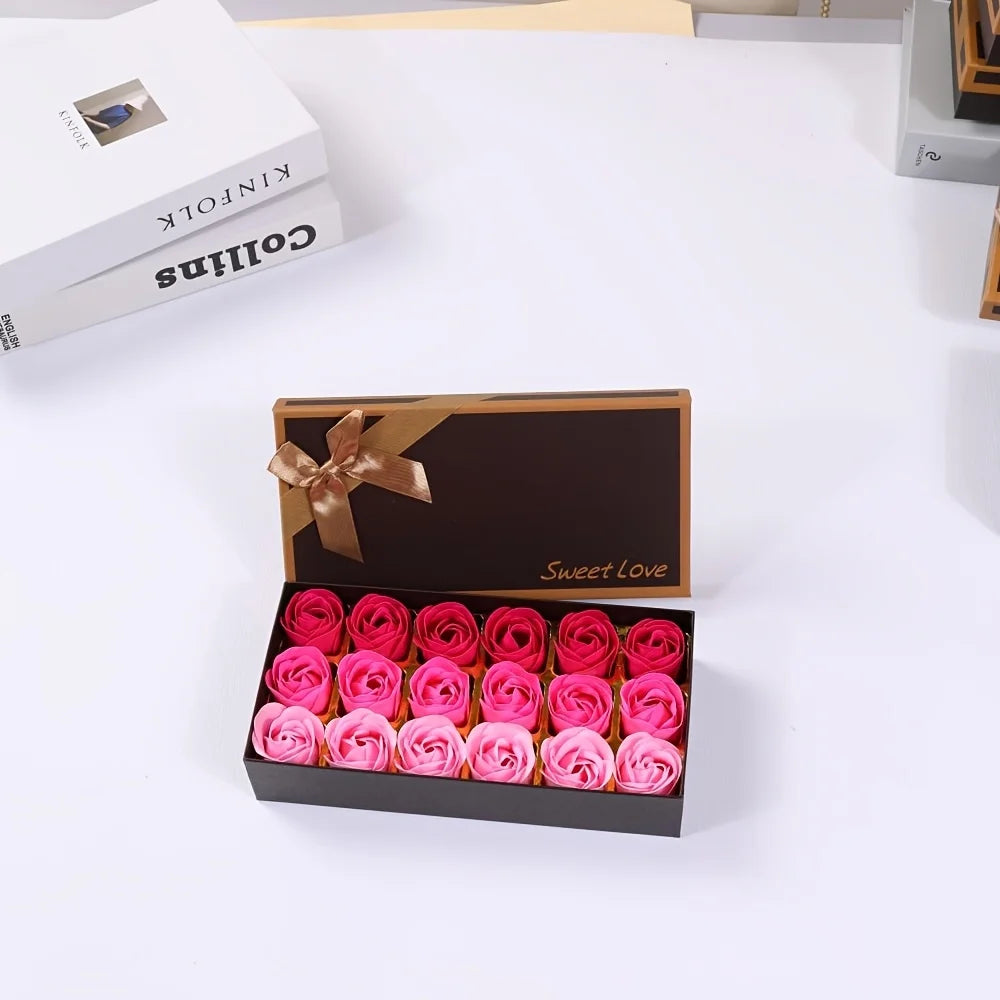 18pcs Elegant Rose Soap Gift Set，Bridal Shower & Favors Suitable for Weddings, Birthdays, Valentines, Christmas