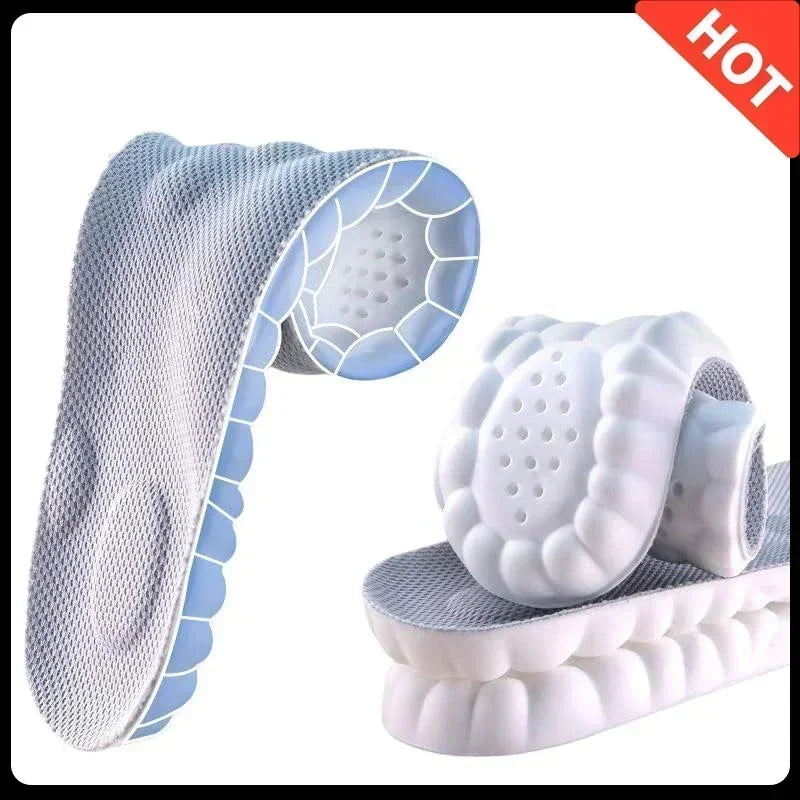 4D Cloud Air Cushion Insoles – Memory Foam + Acupressure Massage | Sweat-Absorbent Comfort Insoles