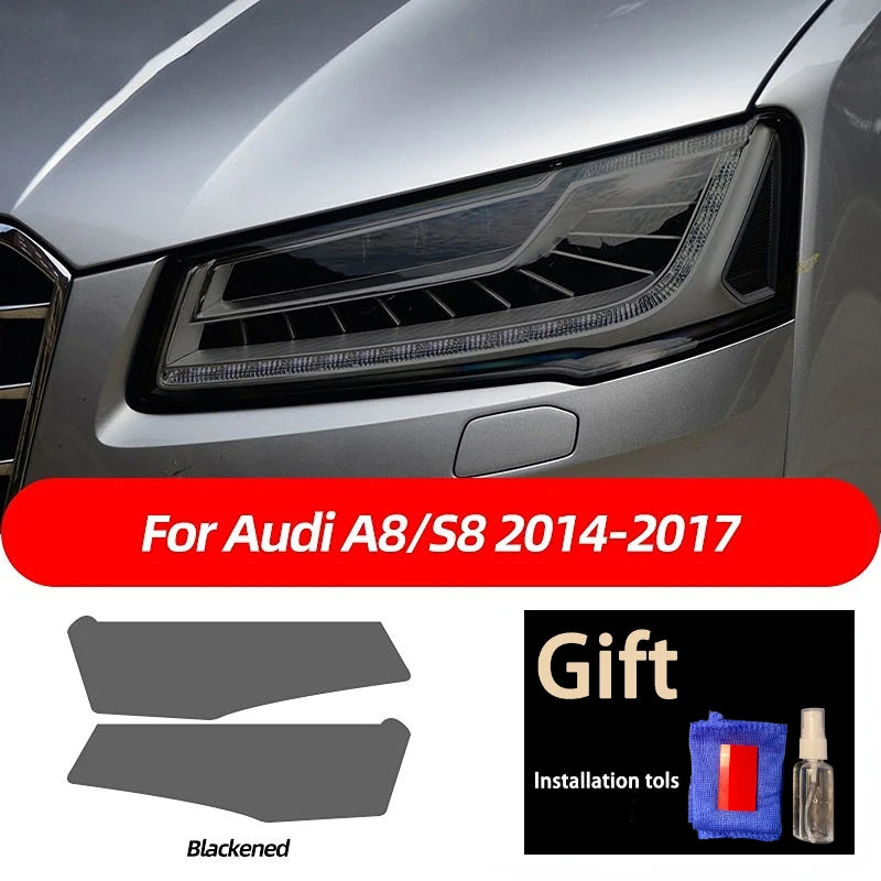 Smoked Black TPU Sticker Car Headlight Protective Film For Audi A3 8V S3 A4 B8 B9 A5 A6 S6 C8 A7 A8 D4 TT TTS Q3 Q5 Q7 Q8 RSQ8