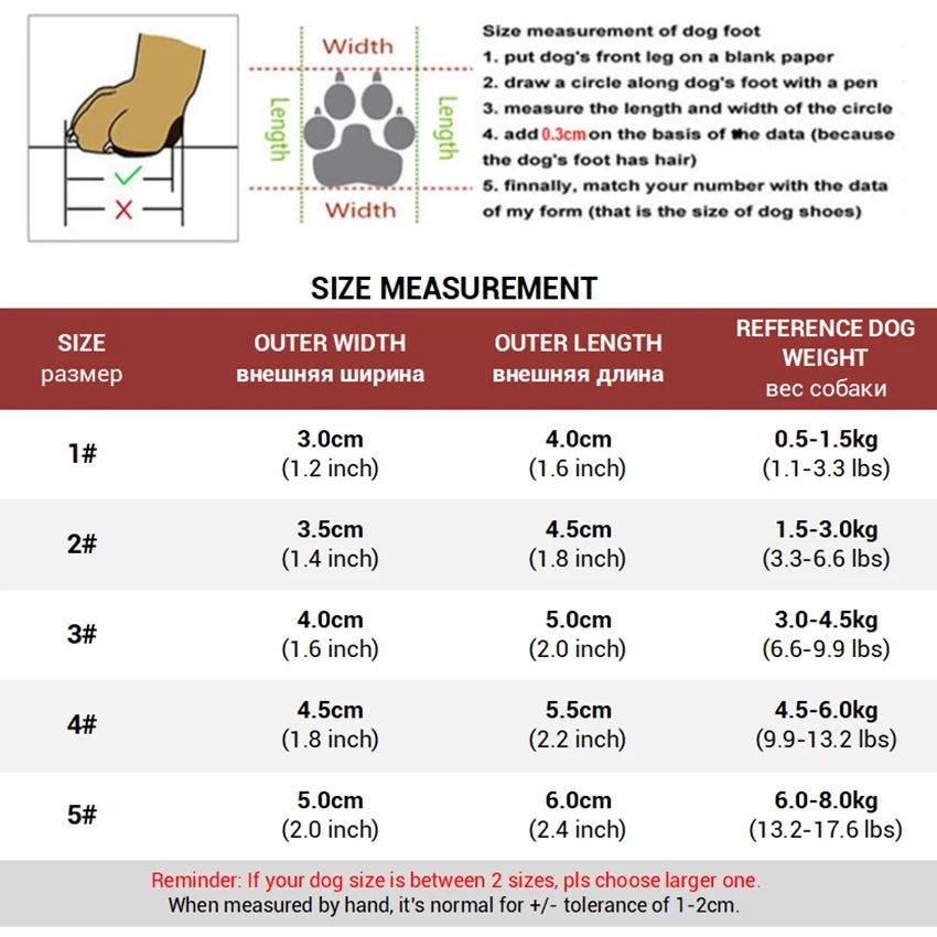 Fleece-Lined Dog Snow Boots Set of 4 - Rubber Sole Winter Booties - photo 6
