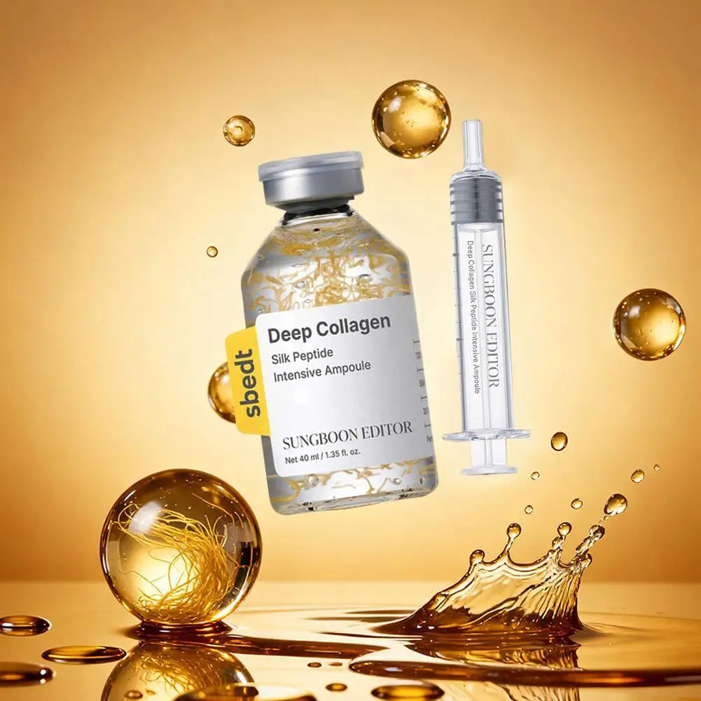 Collagen Ampoule Essence Liquid Set - Needle Type Firming Anti Wrinkle Line Sculpture Skin Care Moisturizing Repair Serum