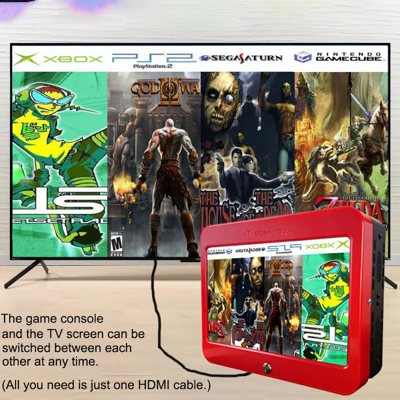 T1 Portable Game Console — 10-inch HD Screen, 60+ Emulators, Dual-System, Wireless Controller